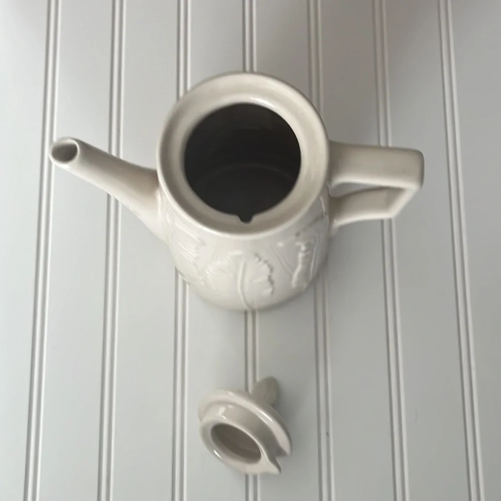 Coffee Pot by Patch NYC @ Target. Cream color with fern design ceramic